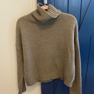 Pink Lily Cozy Taupe Cowl Neck Sweater